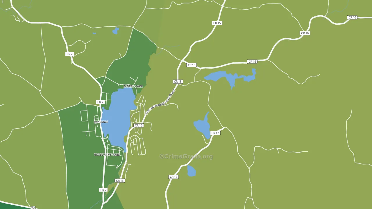 Morey Park, NY Map of Theft Rates