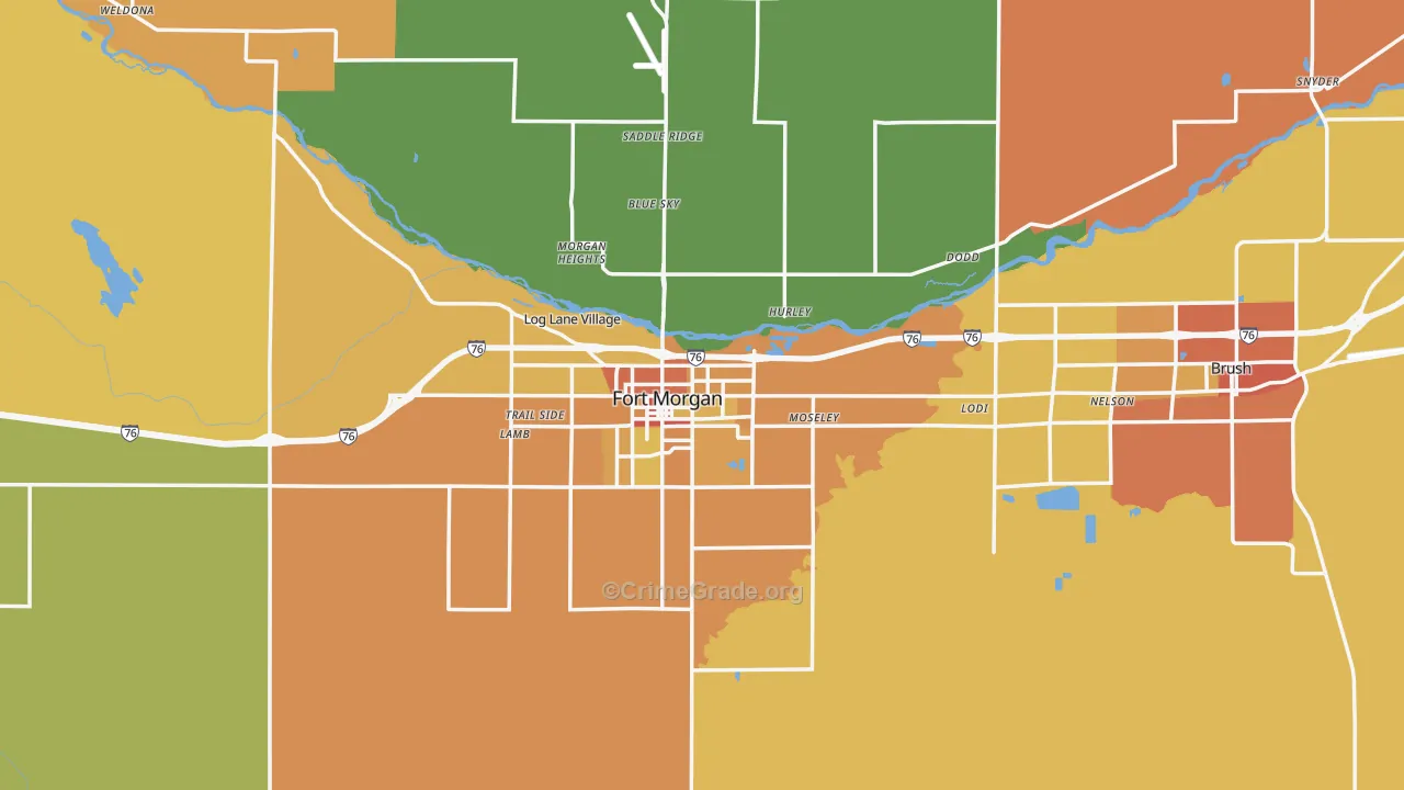 Morgan County, CO Map of Theft Rates