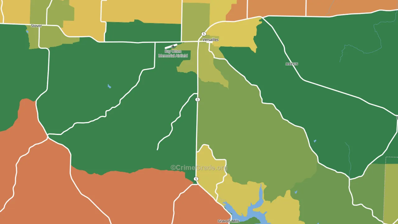 Morgan County, MO Map of Theft Rates