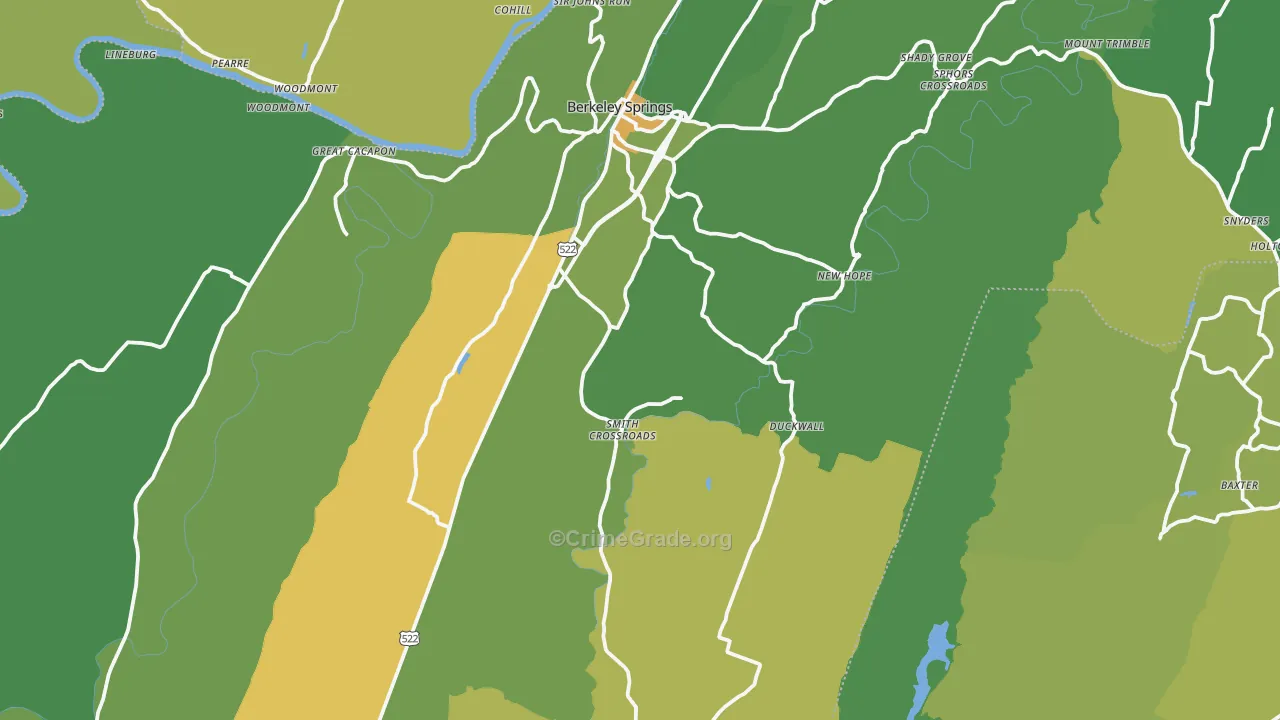 Morgan County, WV Map of Theft Rates
