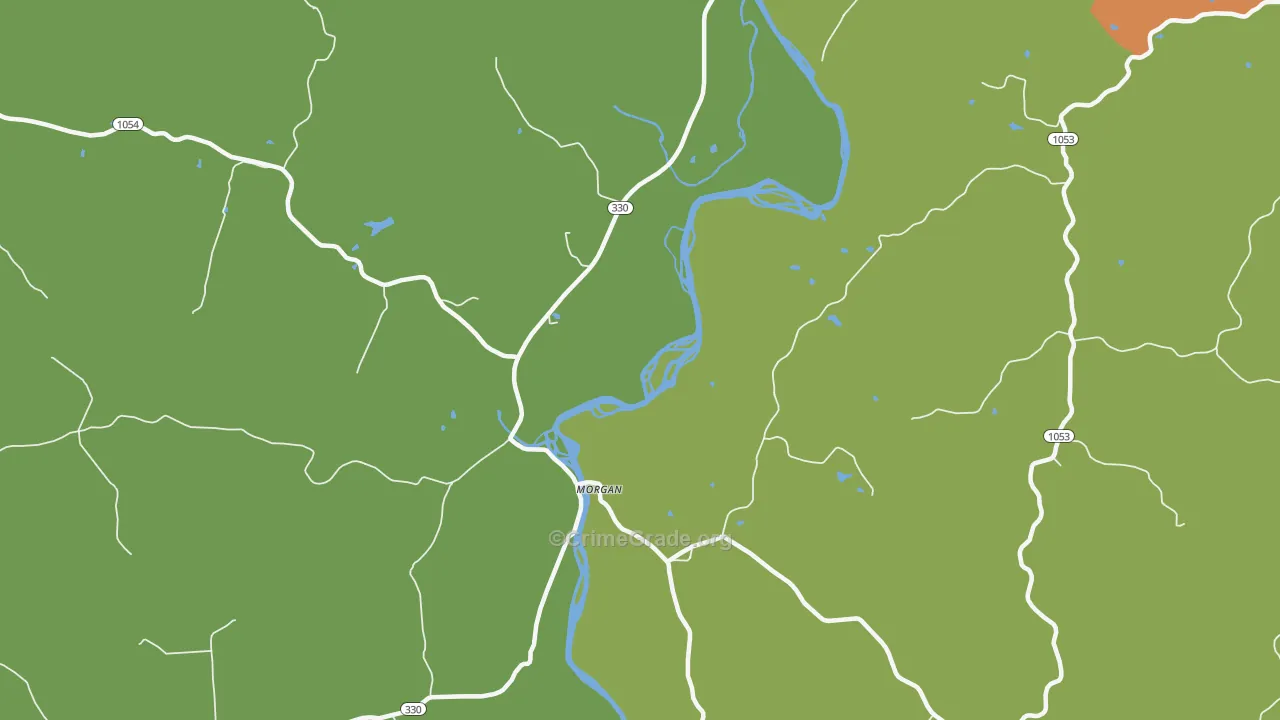Morgan, KY Map of Theft Rates