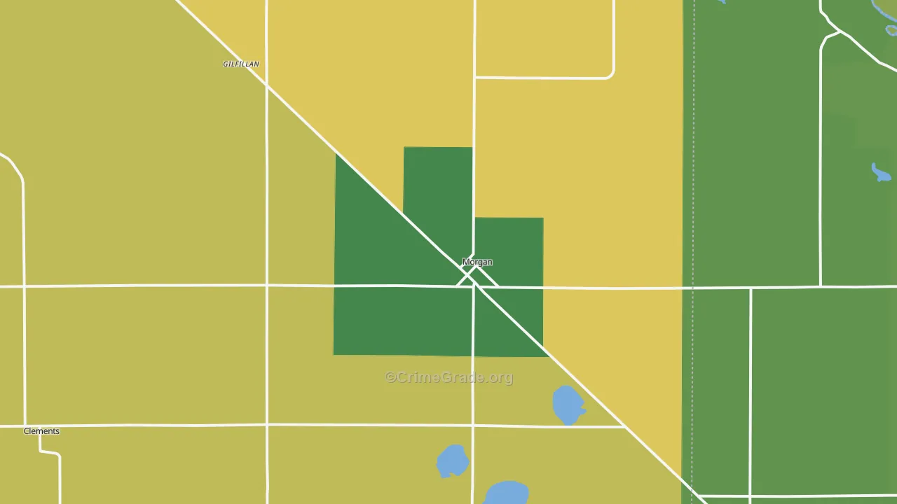 Morgan, MN Map of Theft Rates