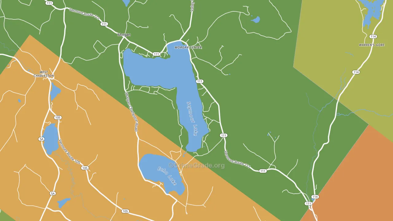Morgan, VT Map of Theft Rates