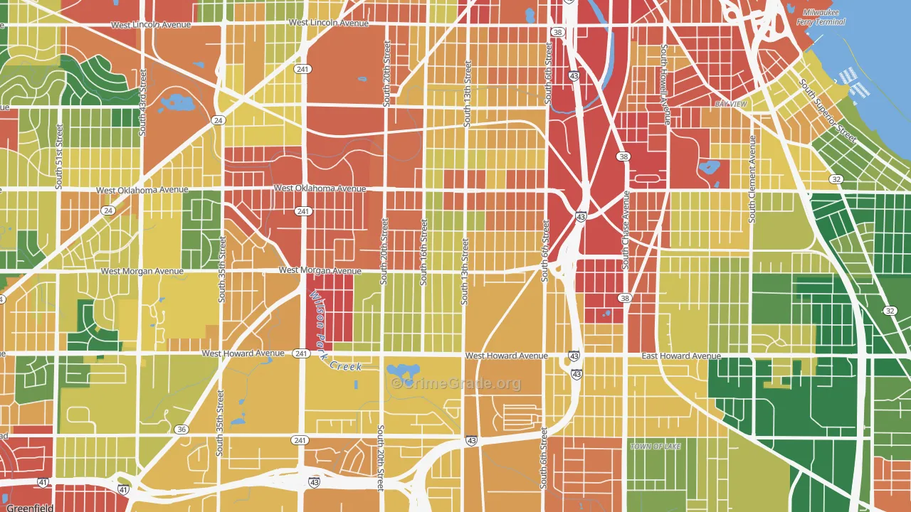 Morgandale, Milwaukee, WI Map of Theft Rates