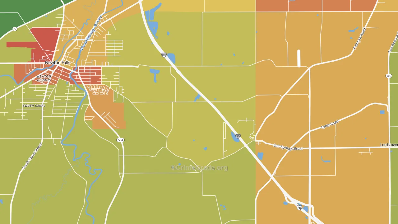 Morgandale, OH Map of Theft Rates