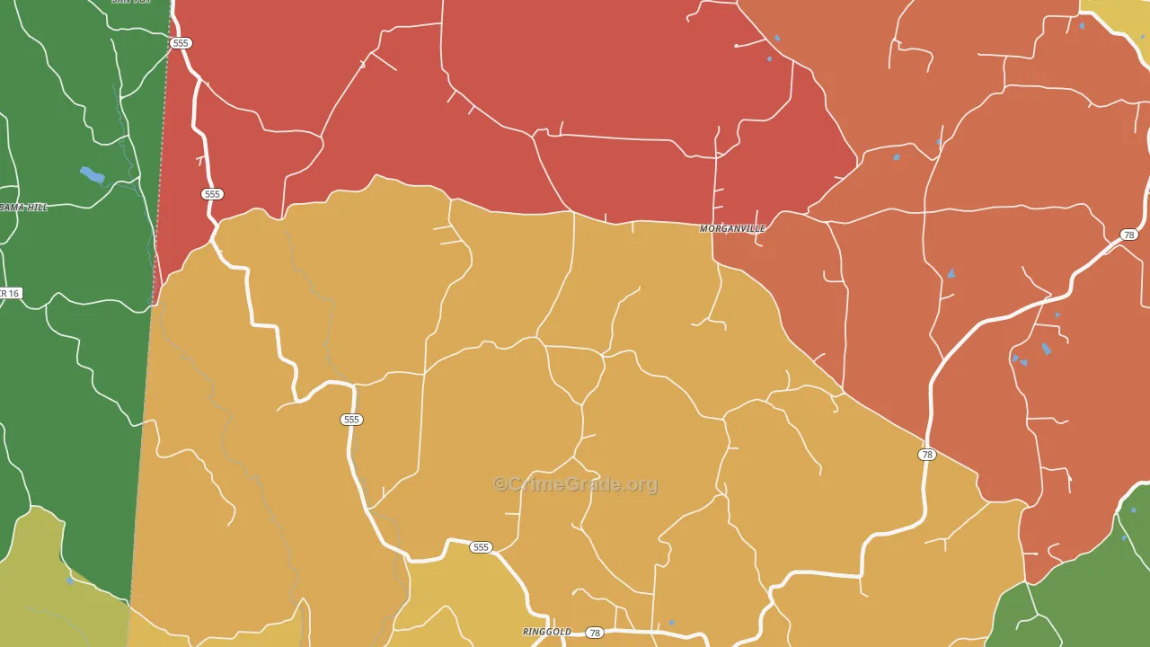 Morgansville, OH Map of Theft Rates