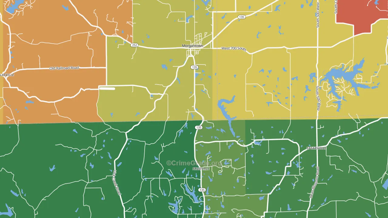 Morgantown, IN Map of Theft Rates