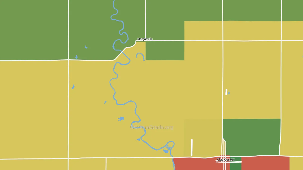 Morganville, KS Map of Theft Rates