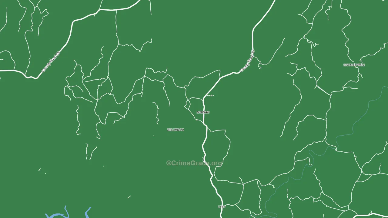 Moriah, AL Map of Theft Rates