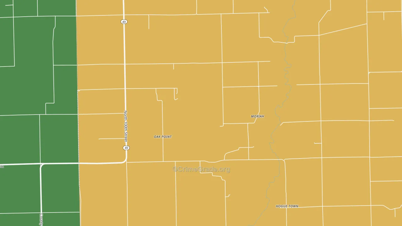 Moriah, IL Map of Theft Rates