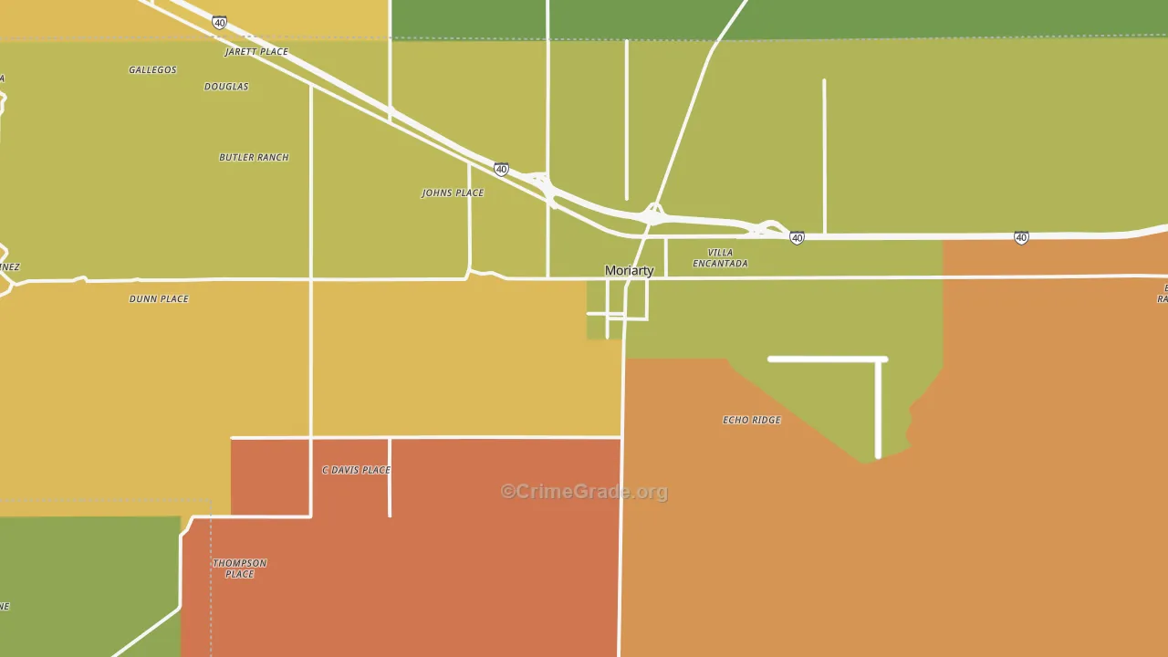 Moriarty, NM Map of Theft Rates