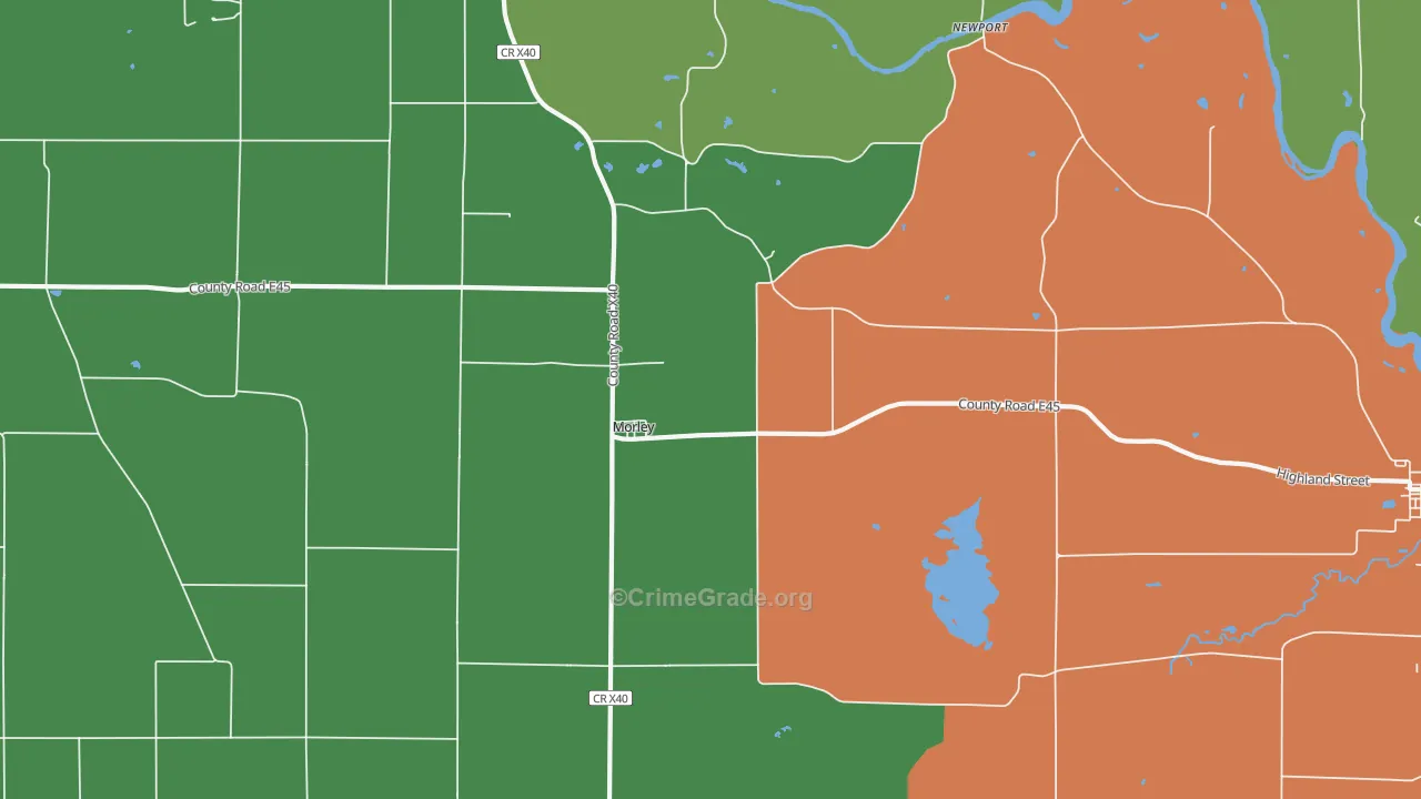 Morley, IA Map of Theft Rates