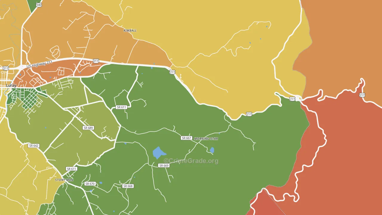 Morning Star, VA Map of Theft Rates