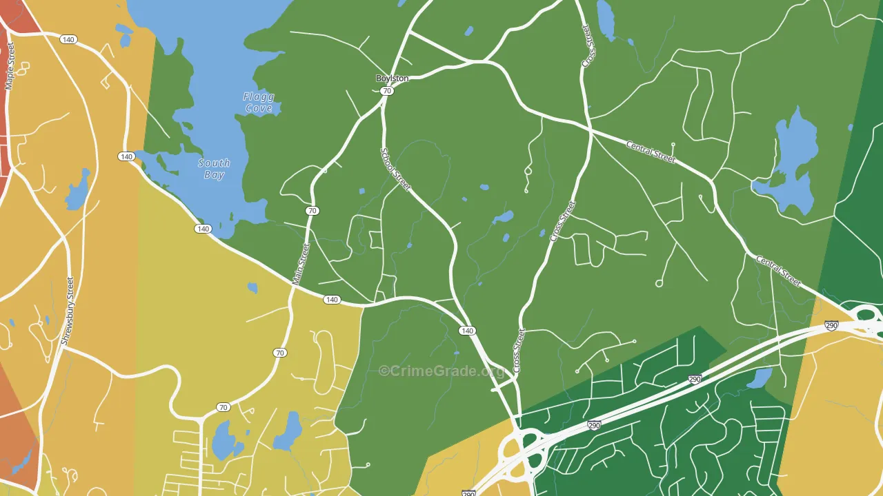 Morningdale, MA Map of Theft Rates