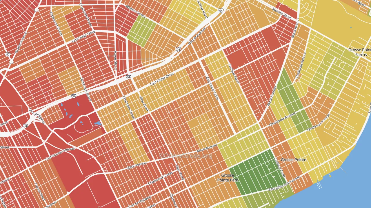 Morningside, Detroit, MI Map of Theft Rates