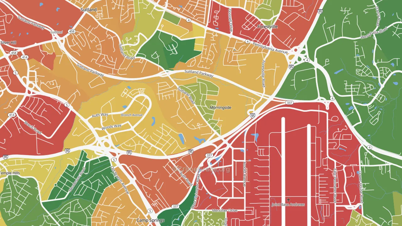 Morningside, MD Map of Theft Rates