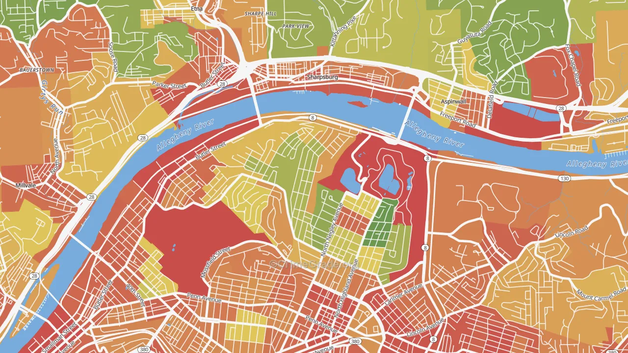 Morningside, Pittsburgh, PA Map of Theft Rates