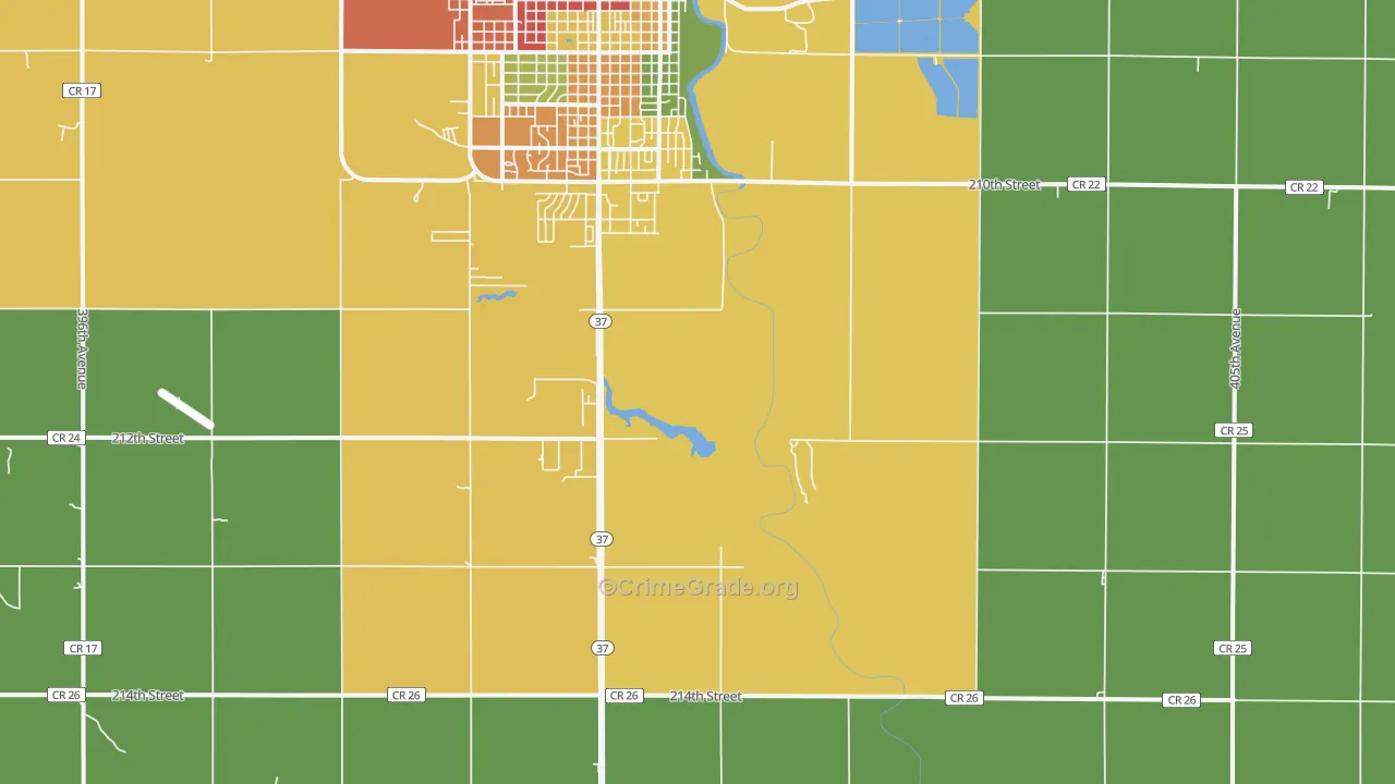 Morningside, SD Map of Theft Rates