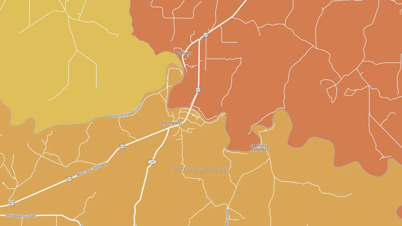 Moro Bay, AR Map of Theft Rates