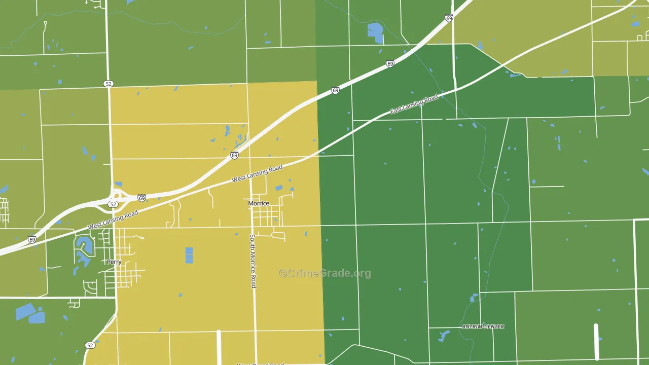Morrice, MI Map of Theft Rates