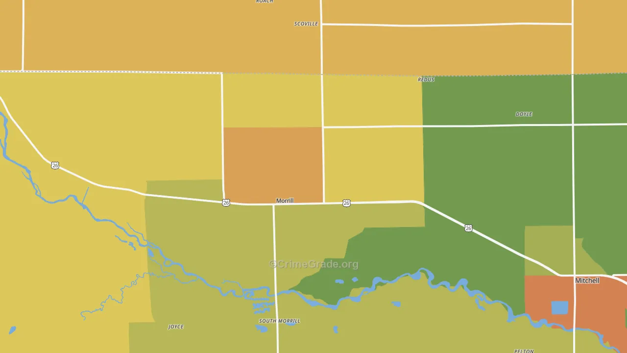 Morrill, NE Map of Theft Rates
