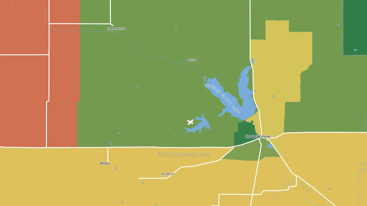 Morris County, KS Map of Theft Rates