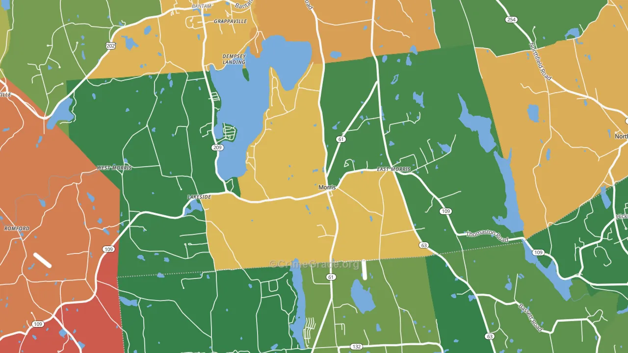 Morris, CT Map of Theft Rates