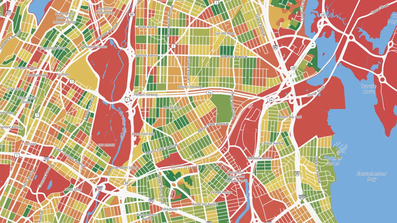 Morris Park, Bronx, NY Map of Theft Rates