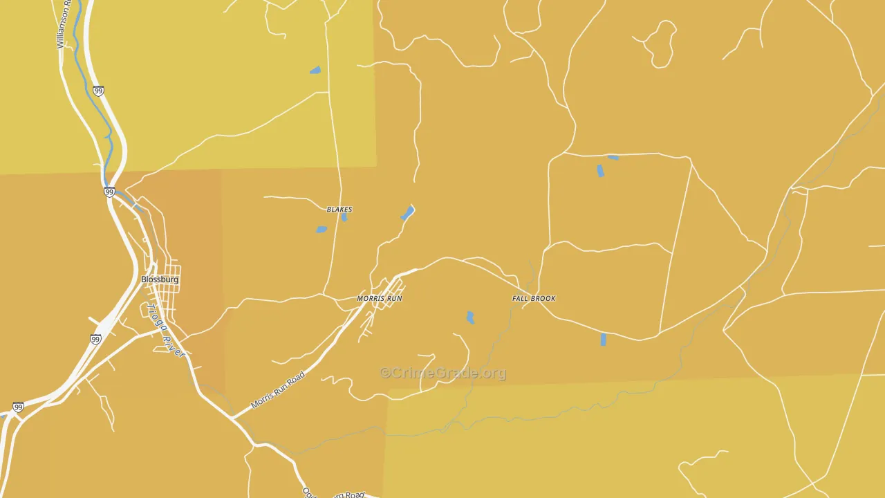 Morris Run, PA Map of Theft Rates