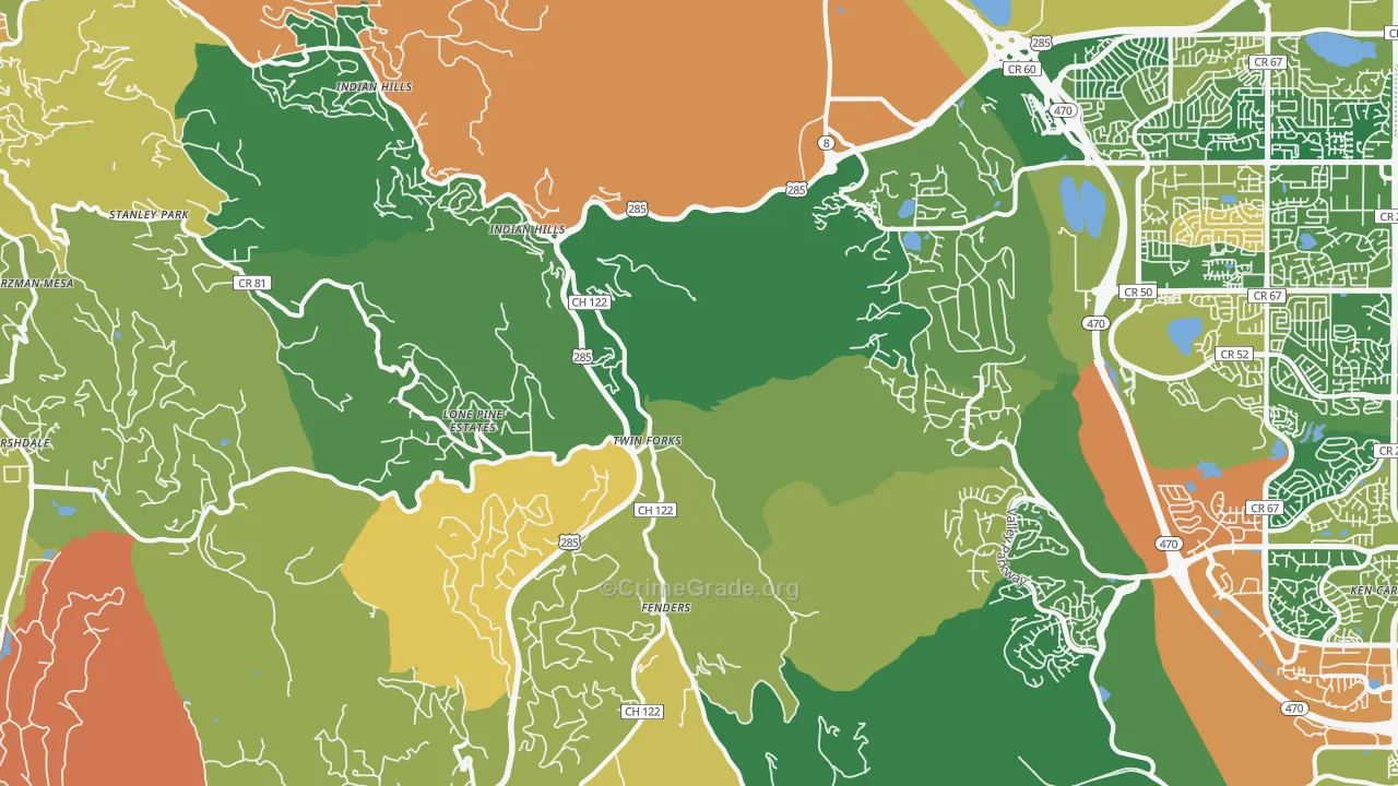 Morrison, CO Map of Theft Rates