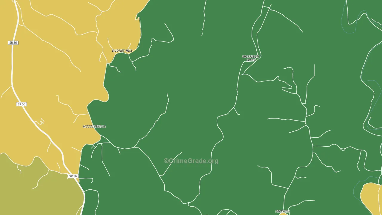 Morrison Creek, TN Map of Theft Rates