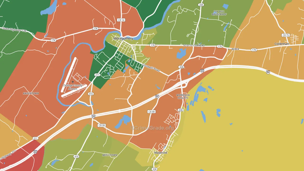 Morrison Heights, NY Map of Theft Rates