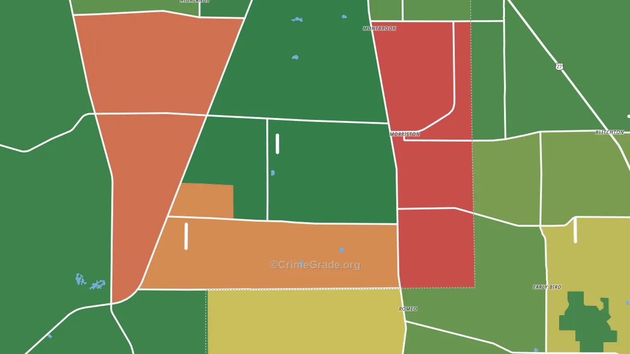 Morriston, FL Map of Theft Rates