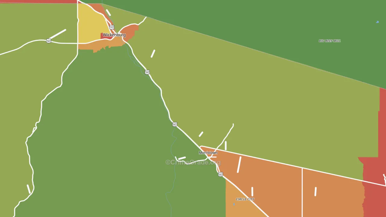 Morristown, AZ Map of Theft Rates