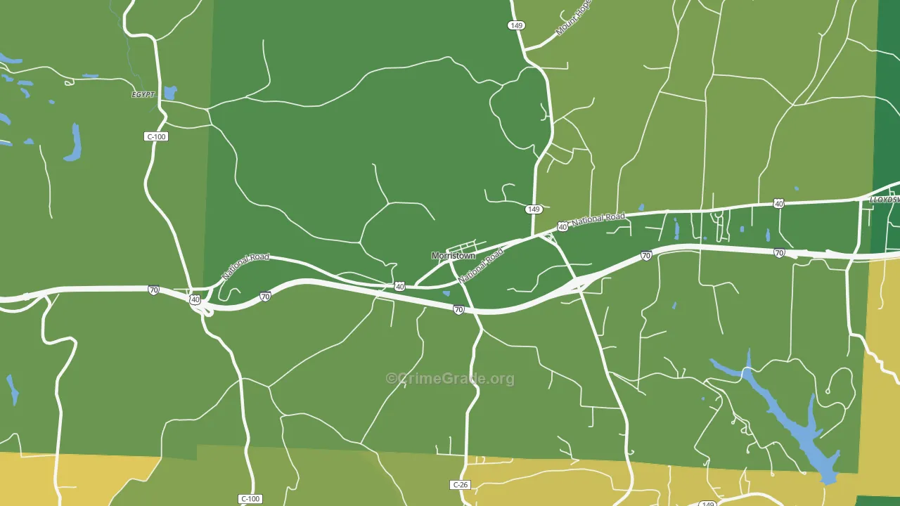 Morristown, OH Map of Theft Rates