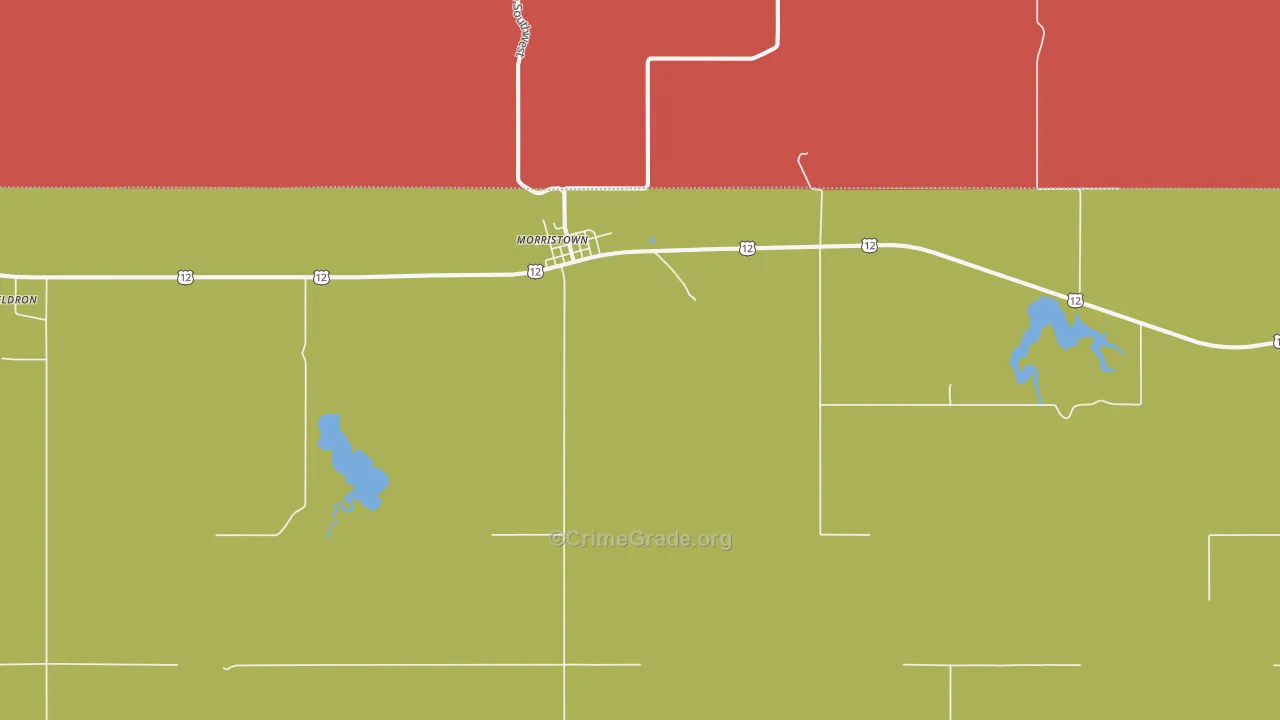 Morristown, SD Map of Theft Rates