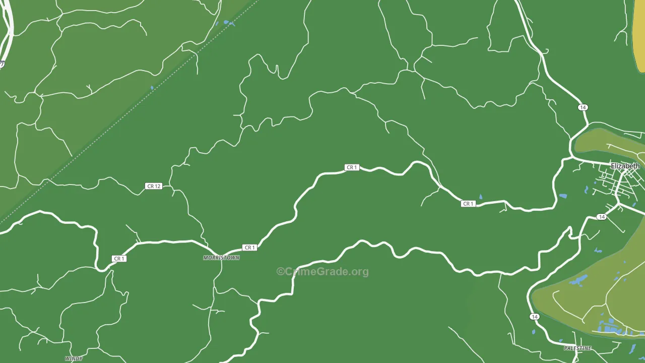 Morristown, WV Map of Theft Rates