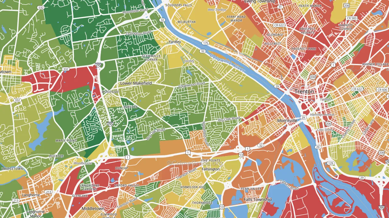 Morrisville, PA Map of Theft Rates