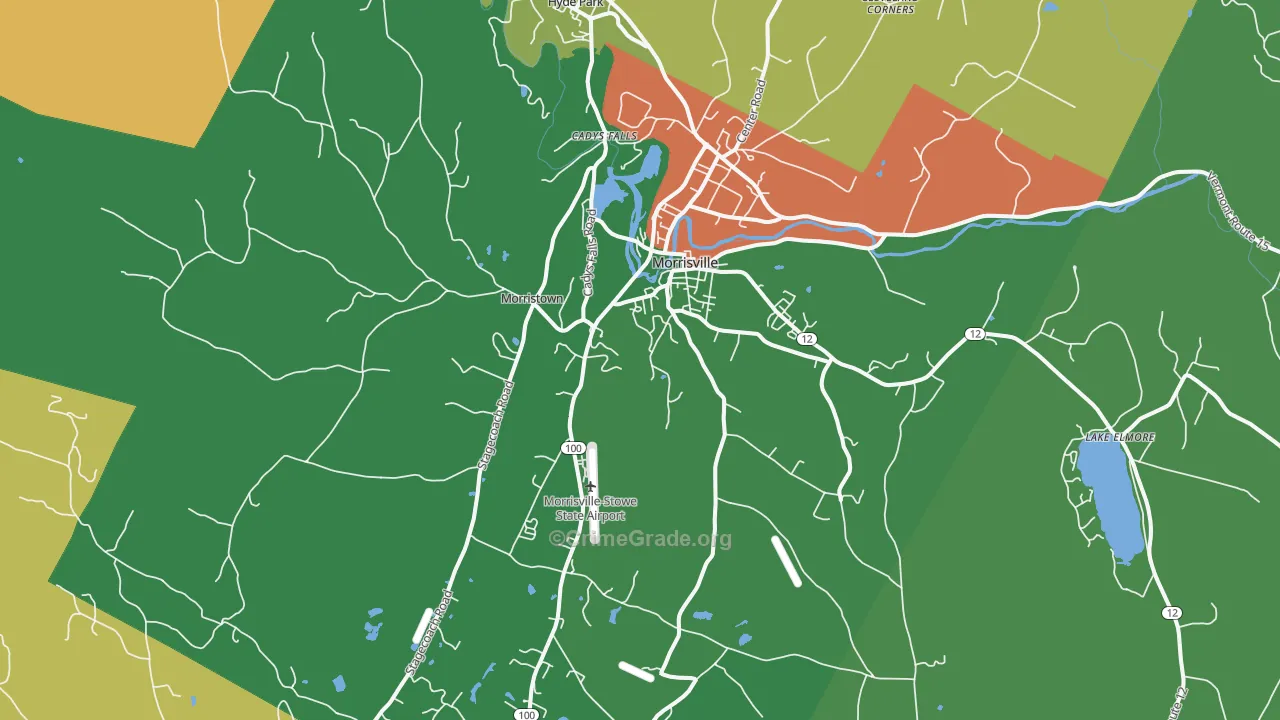 Morrisville, VT Map of Theft Rates