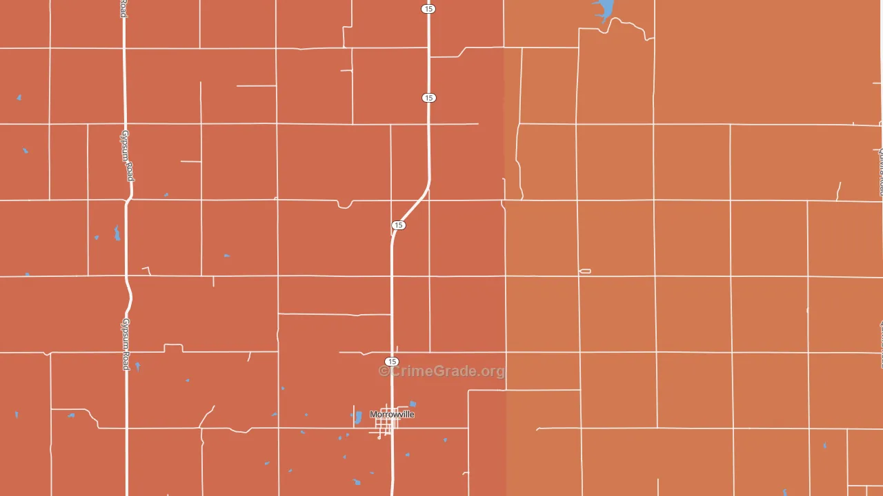 Morrowville, KS Map of Theft Rates