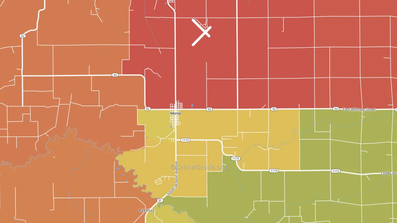 Morse, LA Map of Theft Rates
