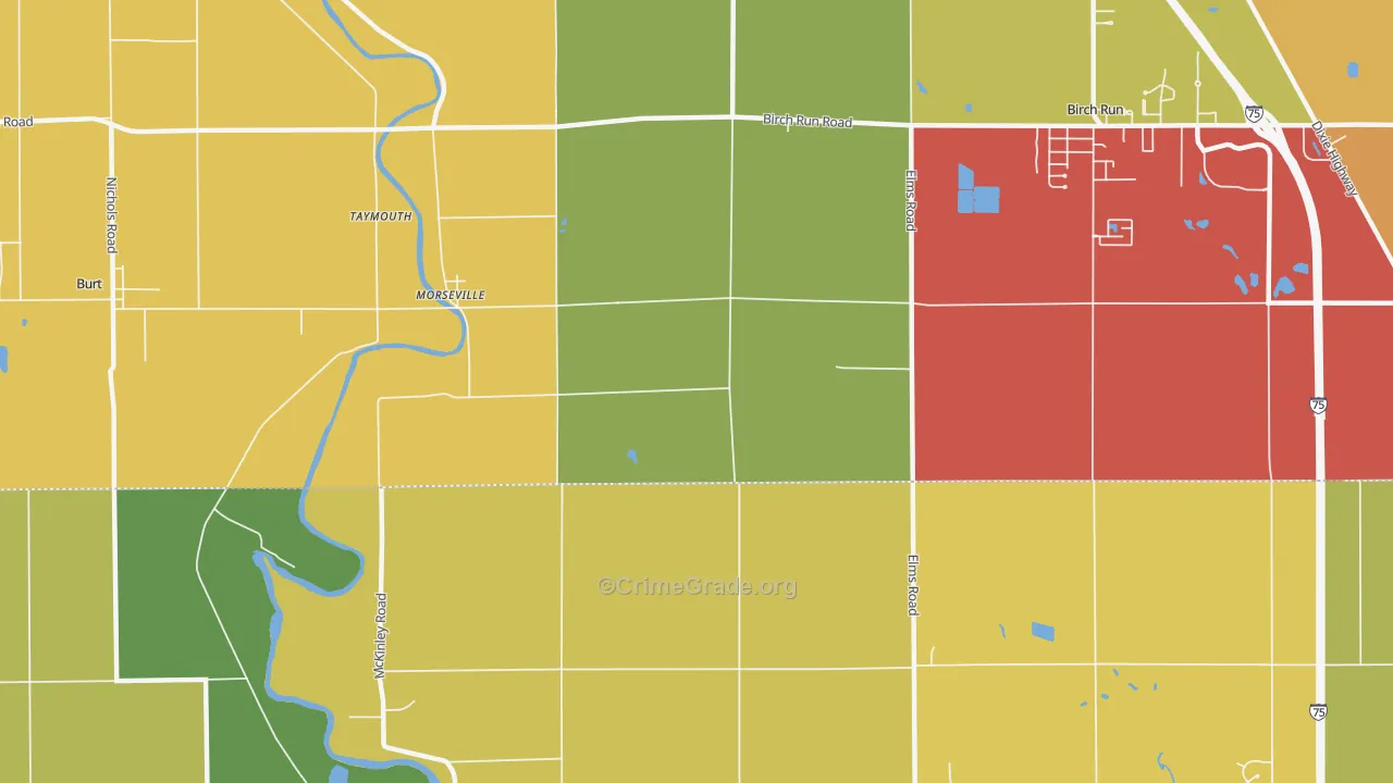 Morseville, MI Map of Theft Rates