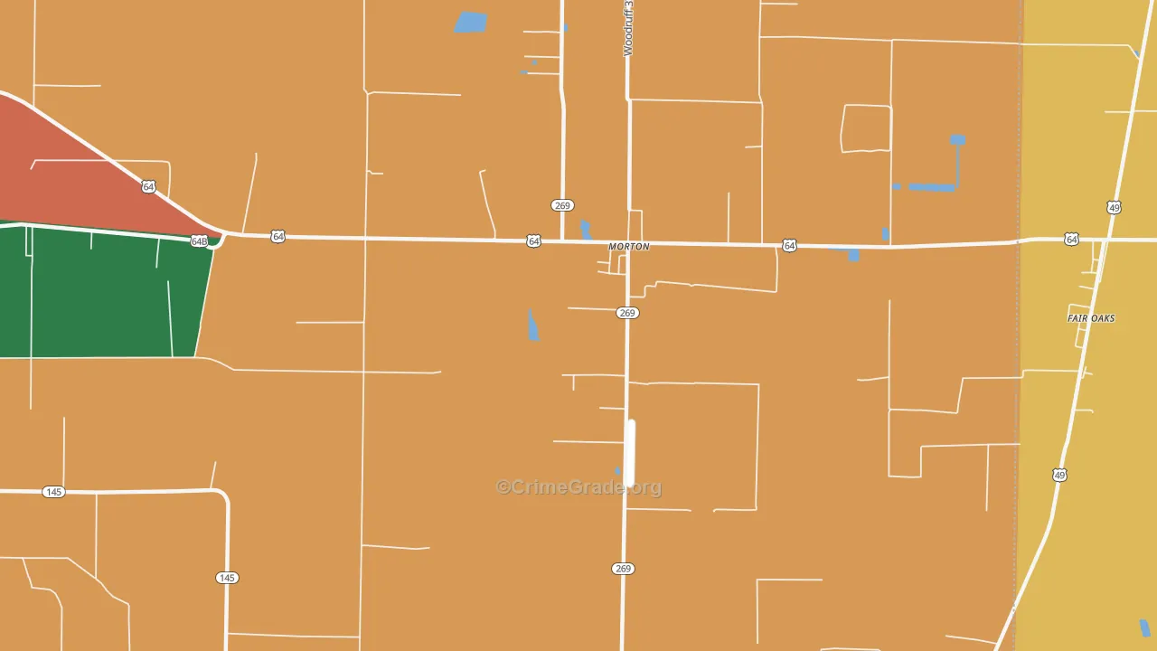 Morton, AR Map of Theft Rates