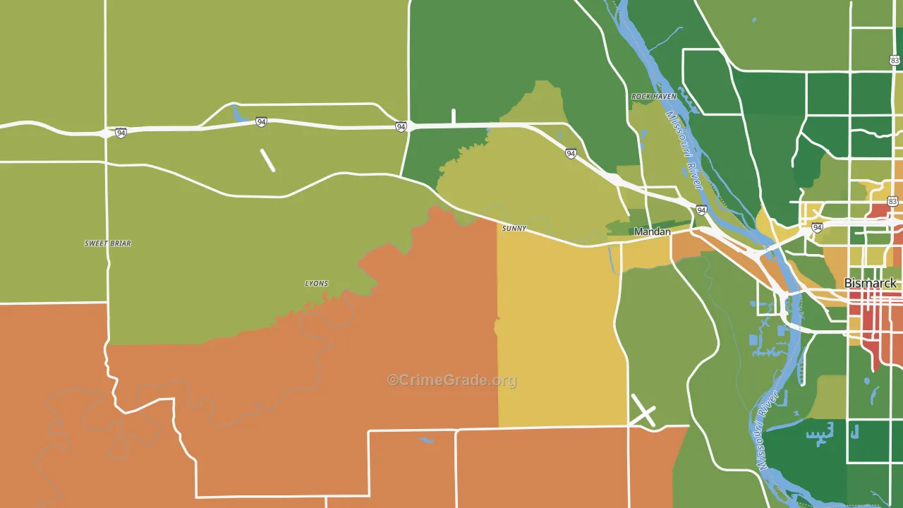 Morton County, ND Map of Theft Rates