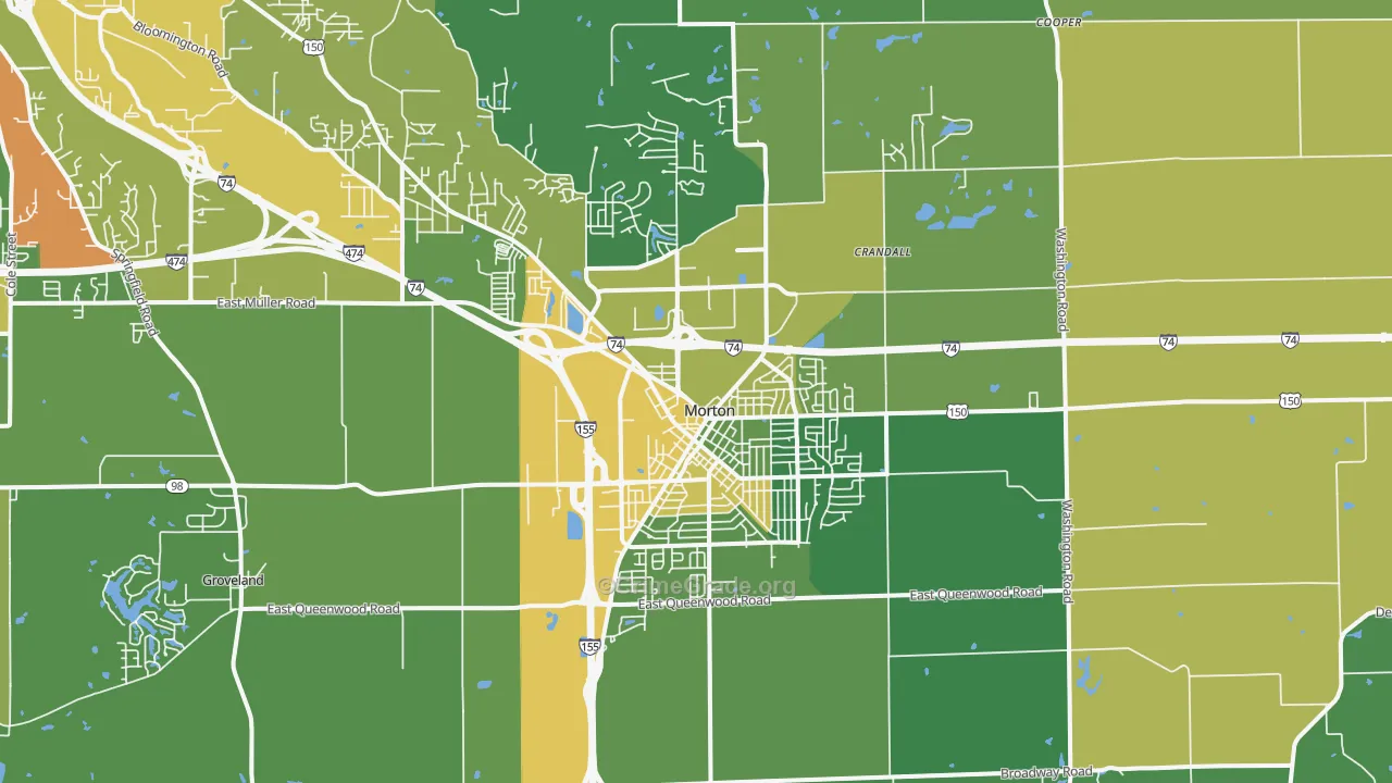 Morton, IL Map of Theft Rates
