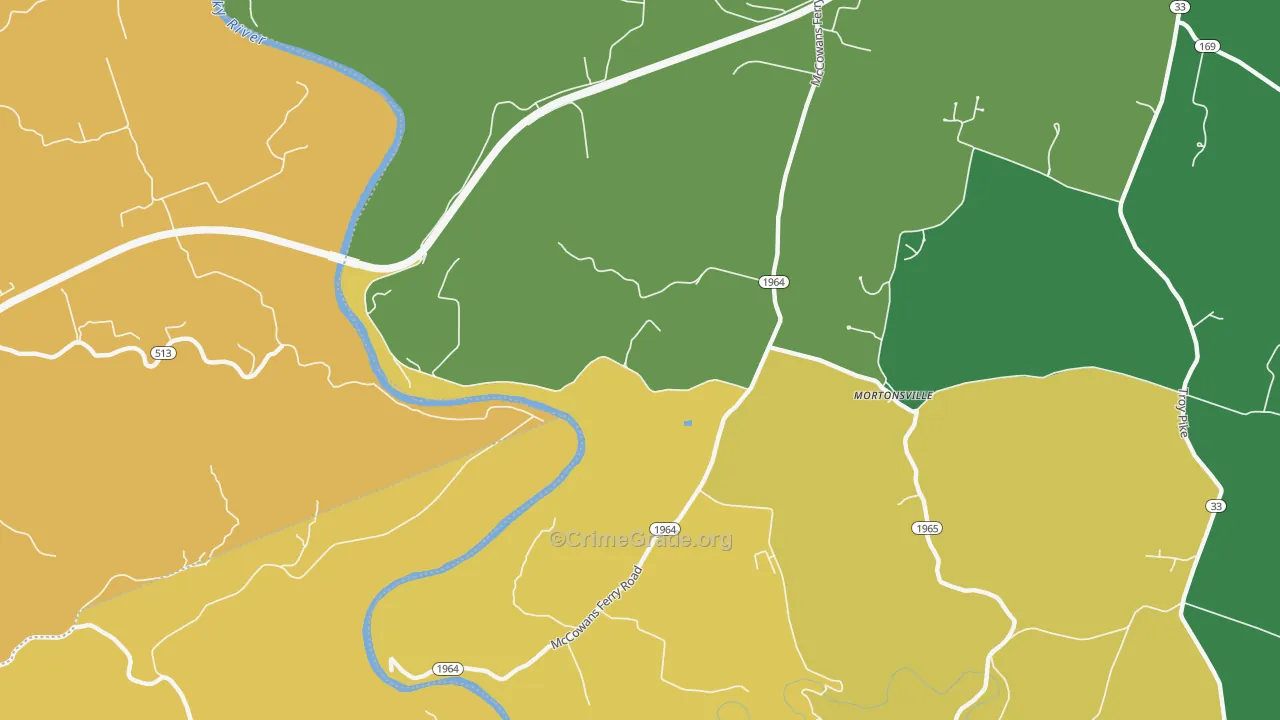 Mortonsville, KY Map of Theft Rates
