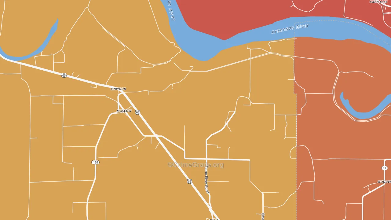 Moscow, AR Map of Theft Rates