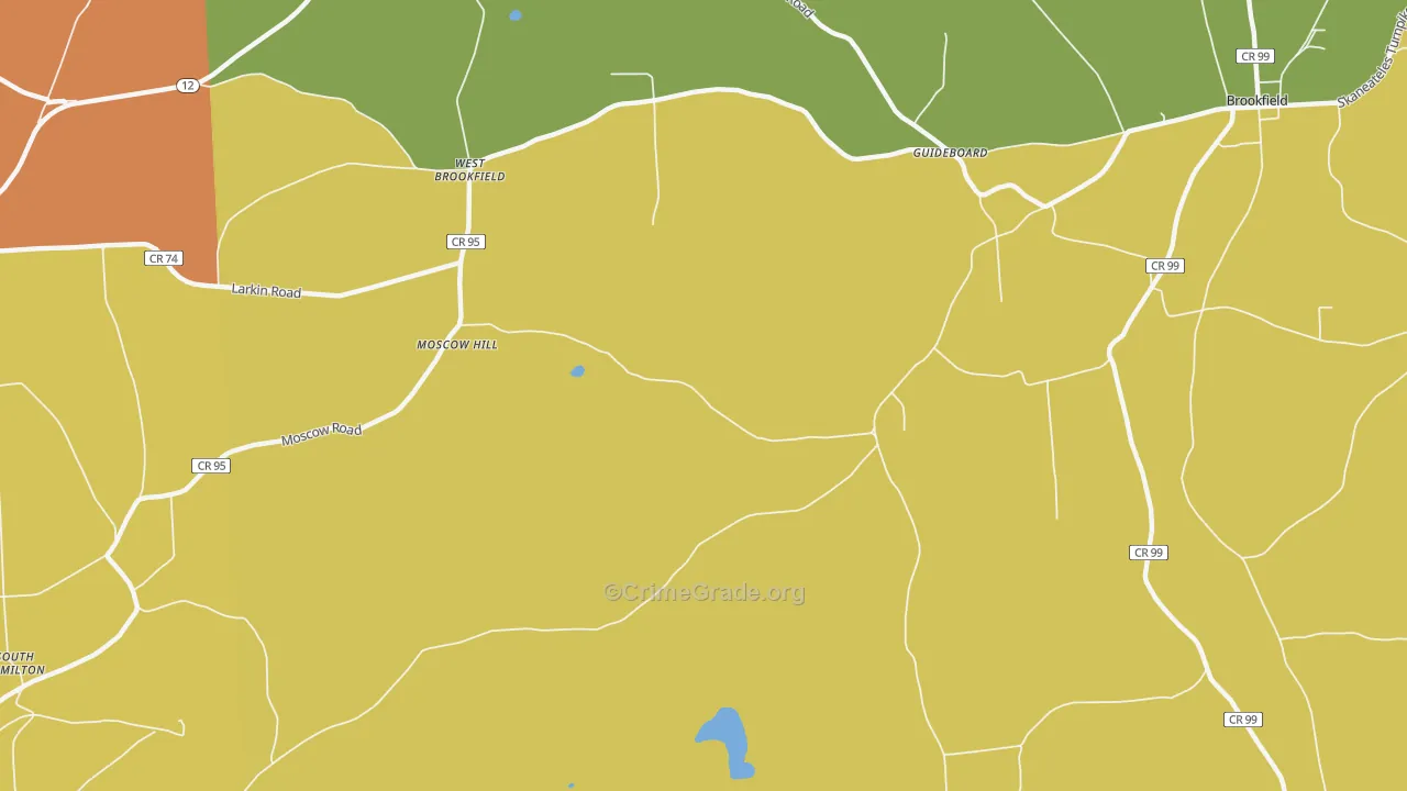 Moscow Hill, NY Map of Theft Rates