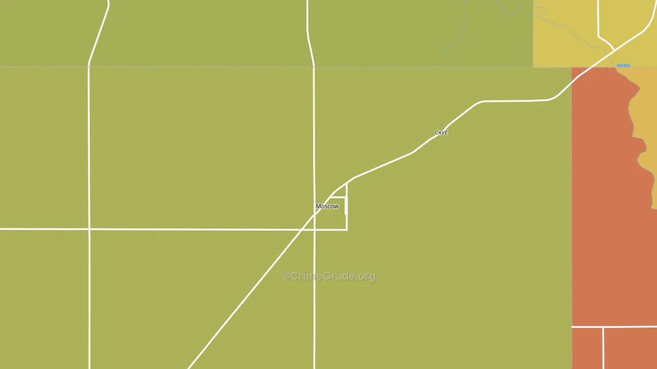 Moscow, KS Map of Theft Rates