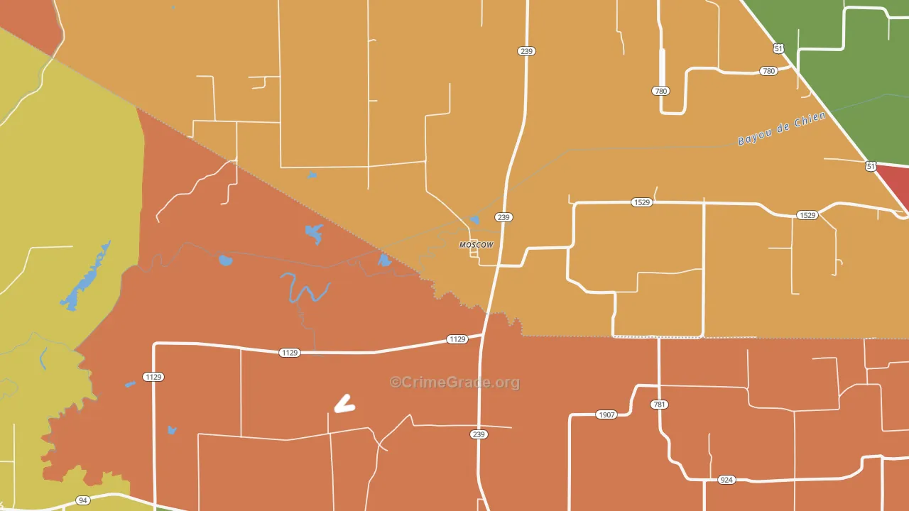 Moscow, KY Map of Theft Rates
